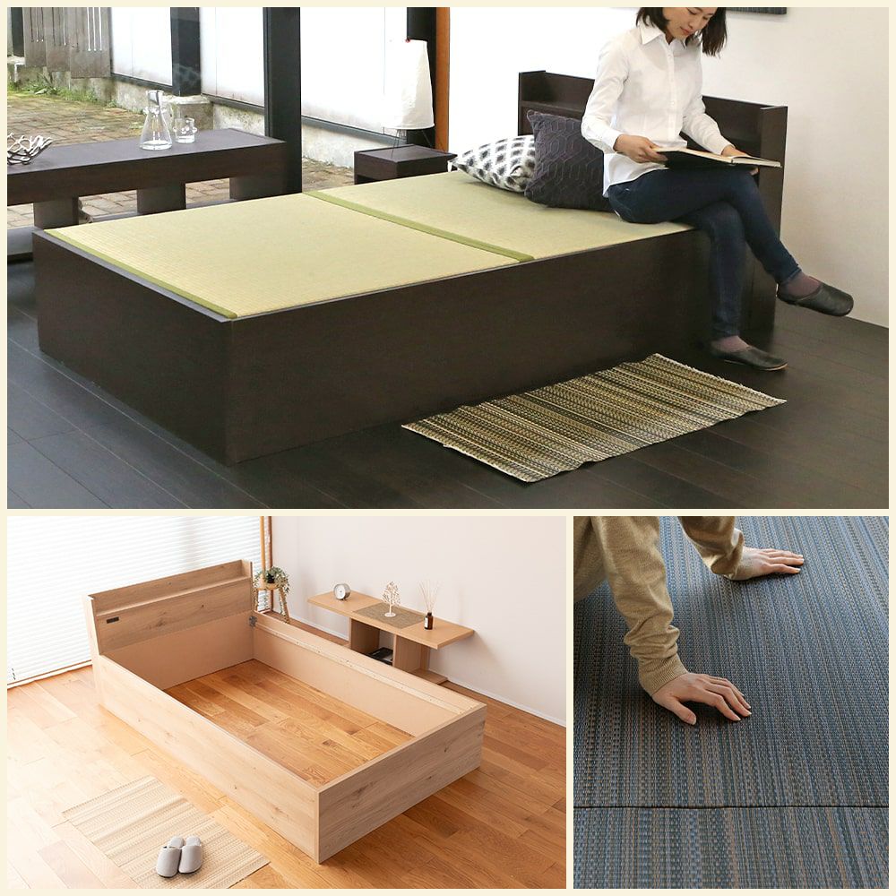 畳の下に大容量収納が付いたヘッドボード付き畳ベッド「コンビニエント」の設置イメージ
