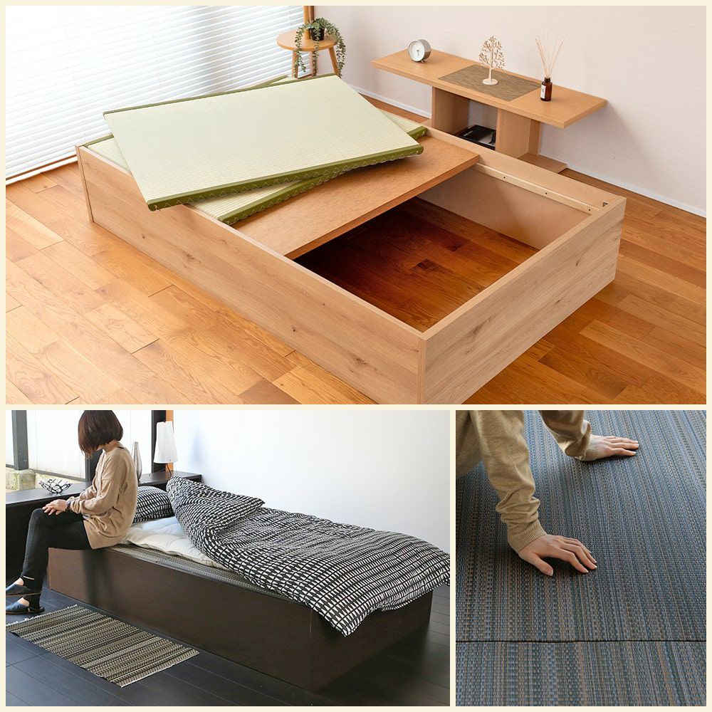 畳の下が大容量収納になっている畳ベッド「スパシオ」の設置イメージ