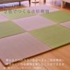 カラー染色した中国産い草製置き畳「パラレル」の2色の設置イメージ
