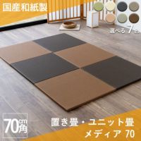 国産和紙製のダイケン健やかおもてを使ったユニット畳「メディア70」70cmの設置イメージ