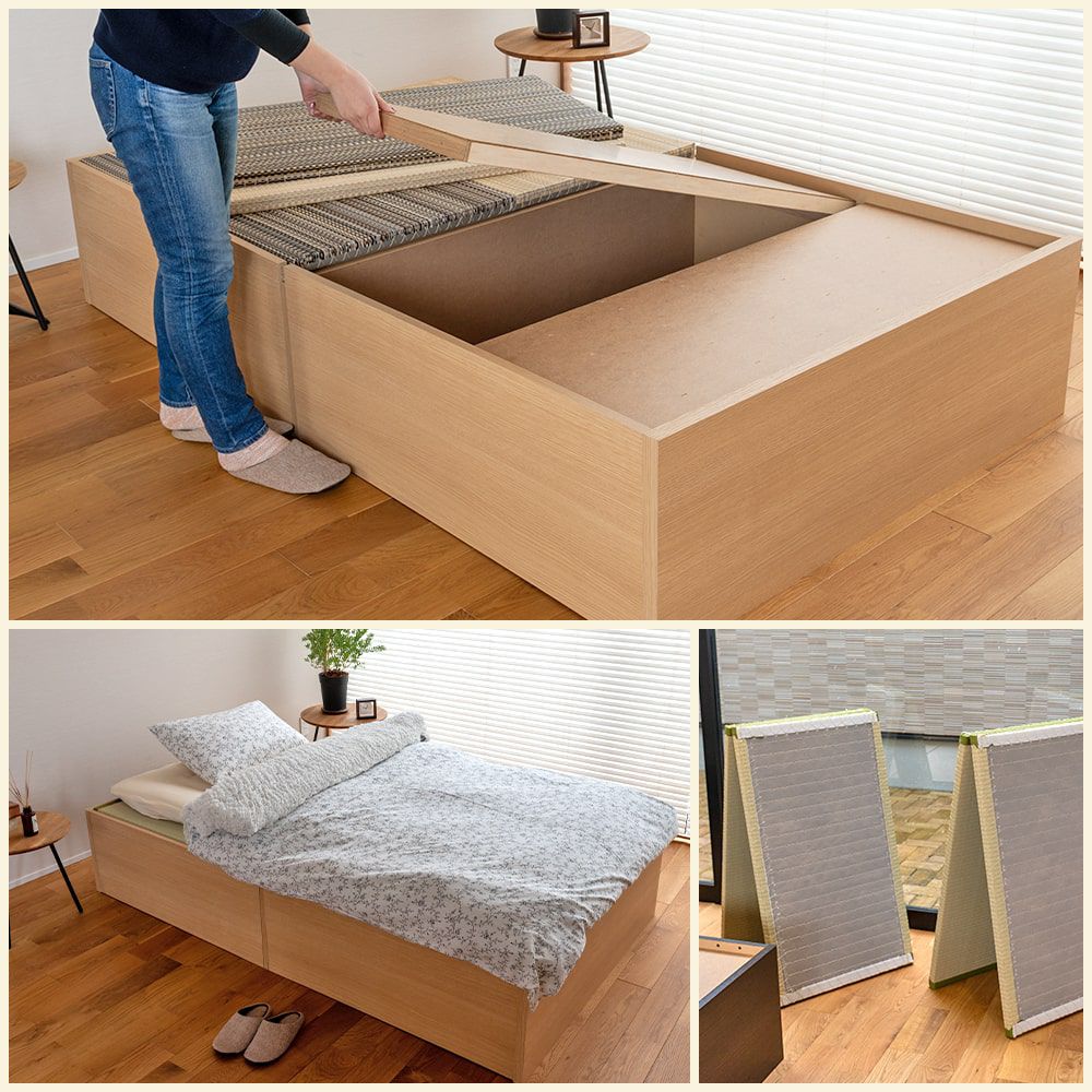 畳下に収納が付いた４枚畳仕様の畳ベッド「フォルティナ」の設置イメージ