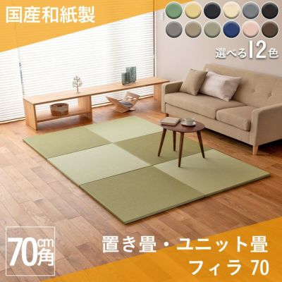 こうひん 日本製 縁なし 置き畳 <br>『フィラ 70』 １枚 <br>サイズ 約70cm×70cm 厚さ2.5cm <br>ダイケン 健やかおもて 清流カラー <br>