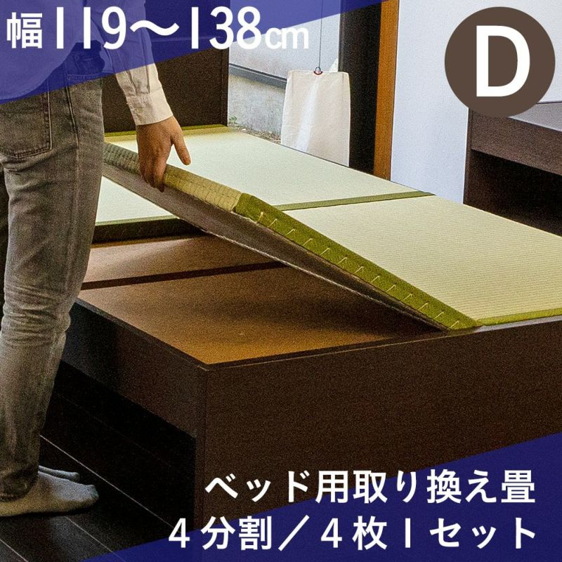ダブルサイズの畳ベッド用の取り換え畳の４枚タイプ