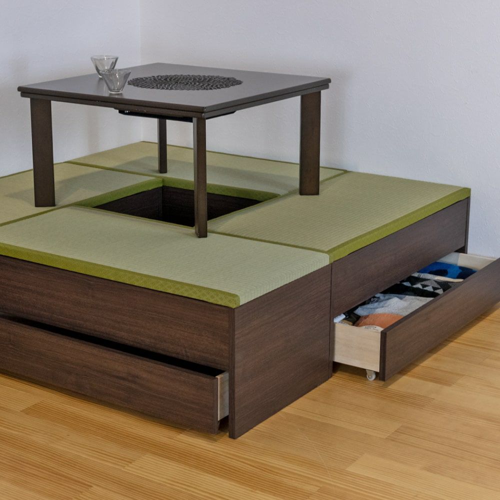 引出付き畳ベンチ（国産い草）を4台使用した画像です