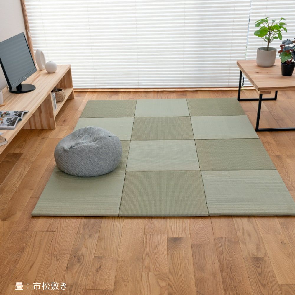 ENICY マット 丸い 約1.5-2畳 113×226cm グレー×ホワイト