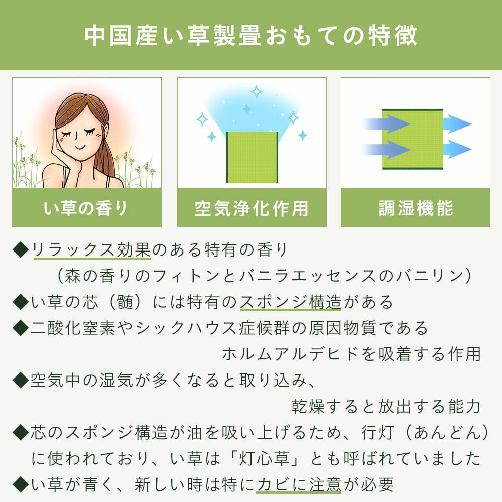 中国産い草製畳おもての詳細