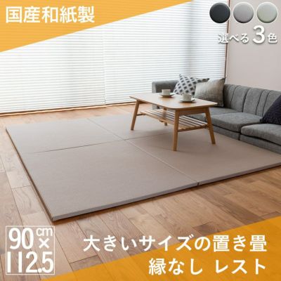 こうひん 日本製 縁なし 置き畳 <br>『レスト』 4枚セット <br>サイズ 約90cm×112.5cm 厚さ2.5cm <br>ダイケン 健やかおもて 清流カラー <br>