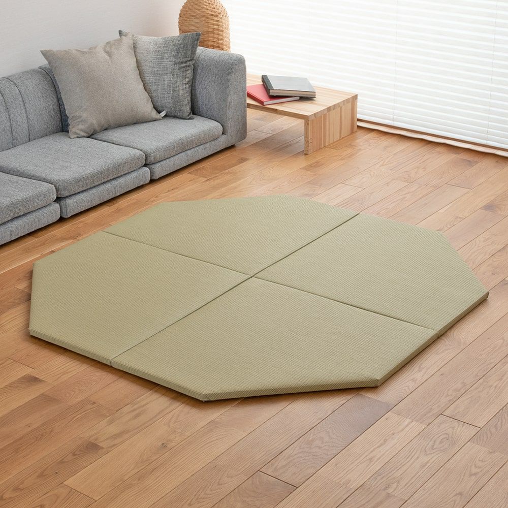 国産和紙製のダイケン健やかおもてを使った八角形のユニット畳「エイタゴン」の設置イメージ