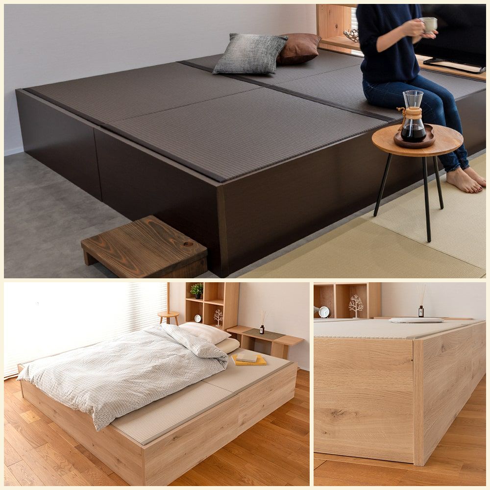 畳の下が大容量収納になっている2台連結畳ベッド「エルドレ」242タイプの畳下イメージ