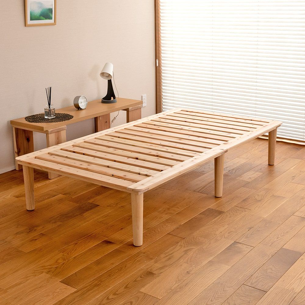 檜すのこベッド「モノクロス190cm」シングルサイズの設置イメージ
