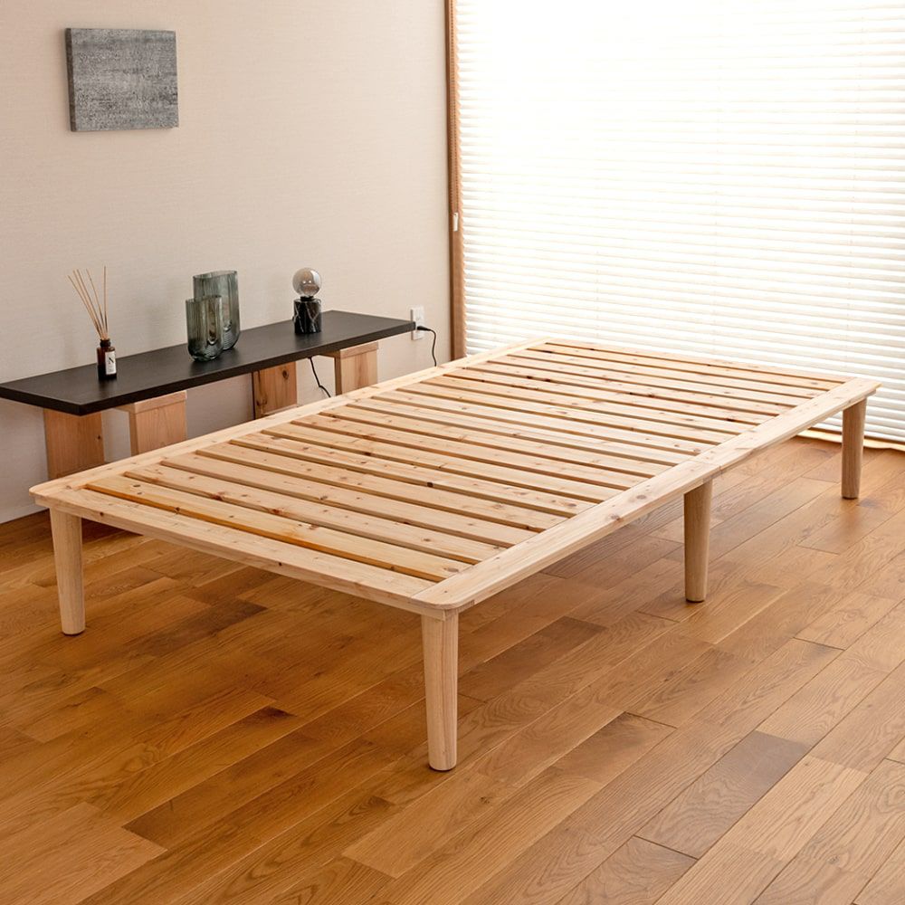 檜すのこベッド「モノクロス210cm」セミダブルサイズの設置イメージ