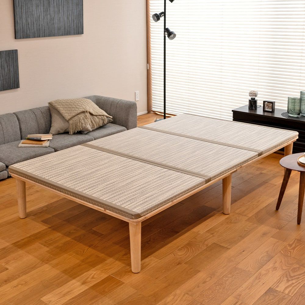 ひのきすのこ畳ベッド「モノクロス190畳セット」セミダブルサイズの設置イメージ