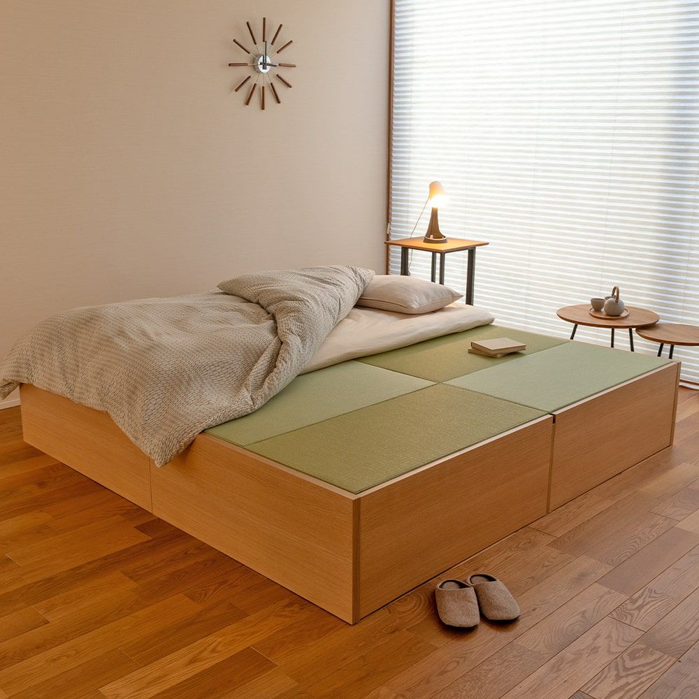 畳の下が収納になっている2台連結畳ベッド・小上がり畳「ゴジ」241タイプの設置イメージ