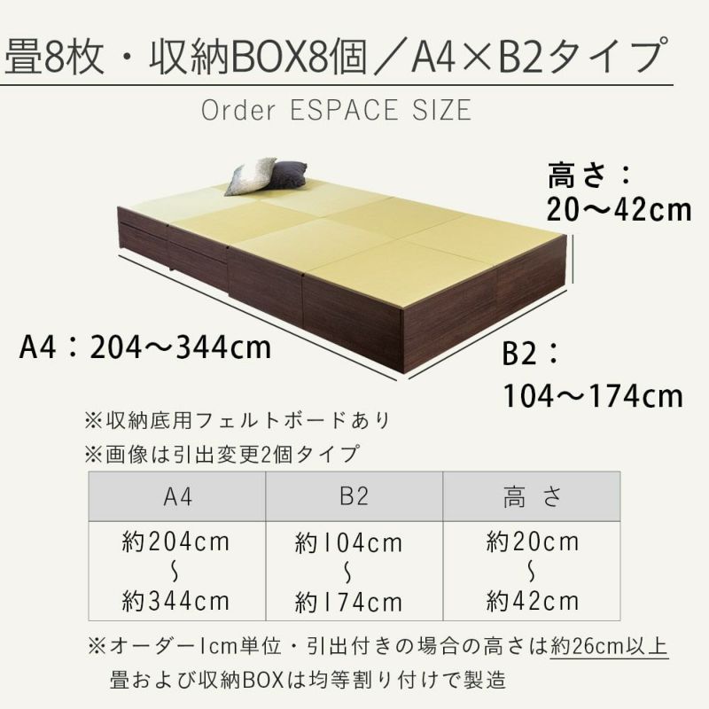 カスタムできる畳小上がり オーダーエスパス 4×2｜たたみのこうひん